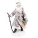 Clayre & Eef Figur Weihnachtsmann 21 cm Grau Braun Polyresin