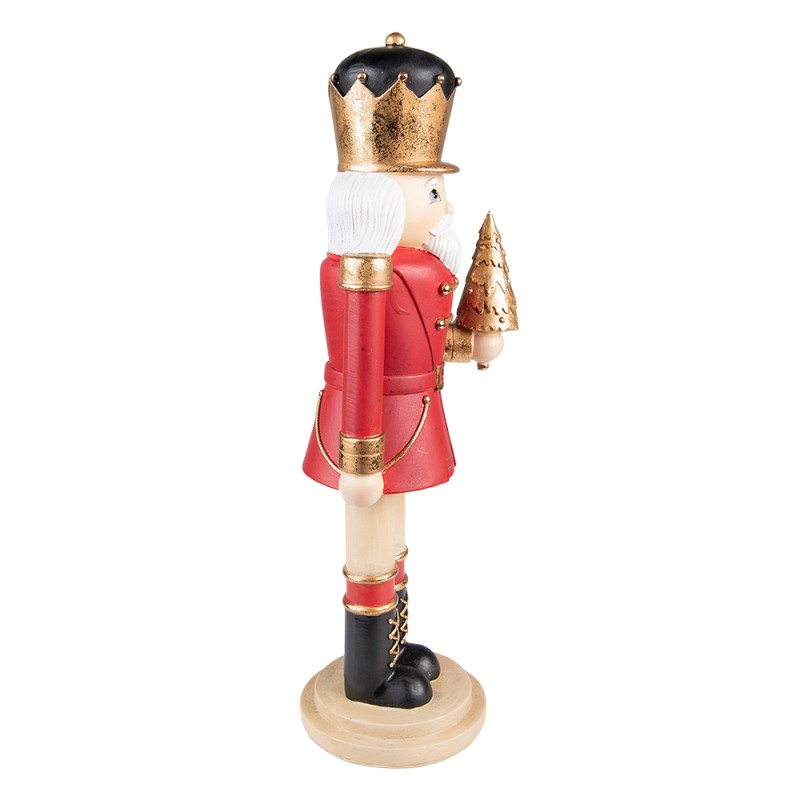 Clayre & Eef Figurine Nutcracker 38 cm Red Gold colored Polyresin