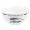 Clayre & Eef Soup Bowl 500 ml White Blue Porcelain Fishes
