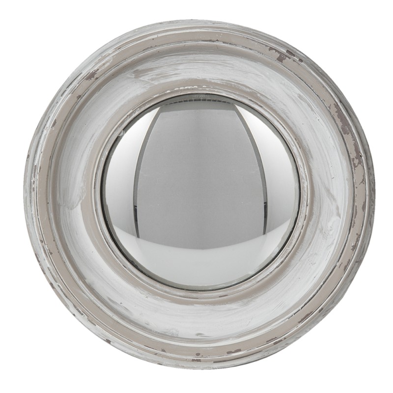 Clayre & Eef Mirror Ø 23 cm White Plastic Round