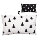 Clayre & Eef Kissenbezug 30x50 cm Weiß Schwarz Polyester Rechteck Weihnachtsbaum