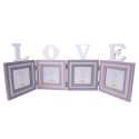 Clayre & Eef Photo Frame 10x10 cm (4) Grey White MDF Rectangle Love
