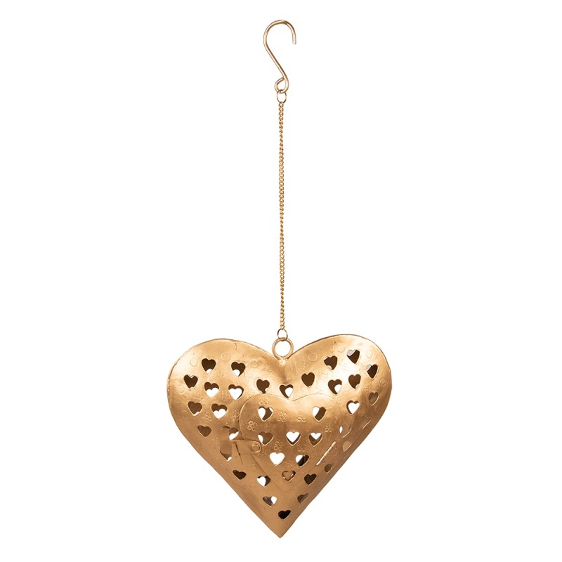 Clayre & Eef Ciondolo 23x6x22 cm Color oro Ferro A forma di cuore