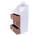 Clayre & Eef Drawer Chest 13x9x27 cm White Brown MDF Plastic