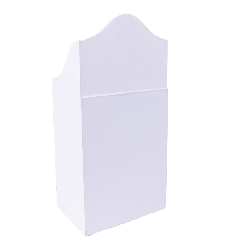 Clayre & Eef Petit meuble à tiroirs 13x9x27 cm Blanc Marron MDF Plastique