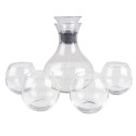 Clayre & Eef Carafe with Glasses 1740 ml / 375 ml Glass Round