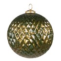 Clayre & Eef Christmas Bauble XL Ø 15 cm Green Gold colored Glass