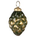 Clayre & Eef Christmas Bauble Ø 5 cm Green Gold colored Glass