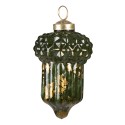 Clayre & Eef Christmas Bauble Ø 6 cm Green Gold colored Glass