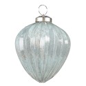 Clayre & Eef Christmas Bauble Ø 10 cm Turquoise Glass Metal