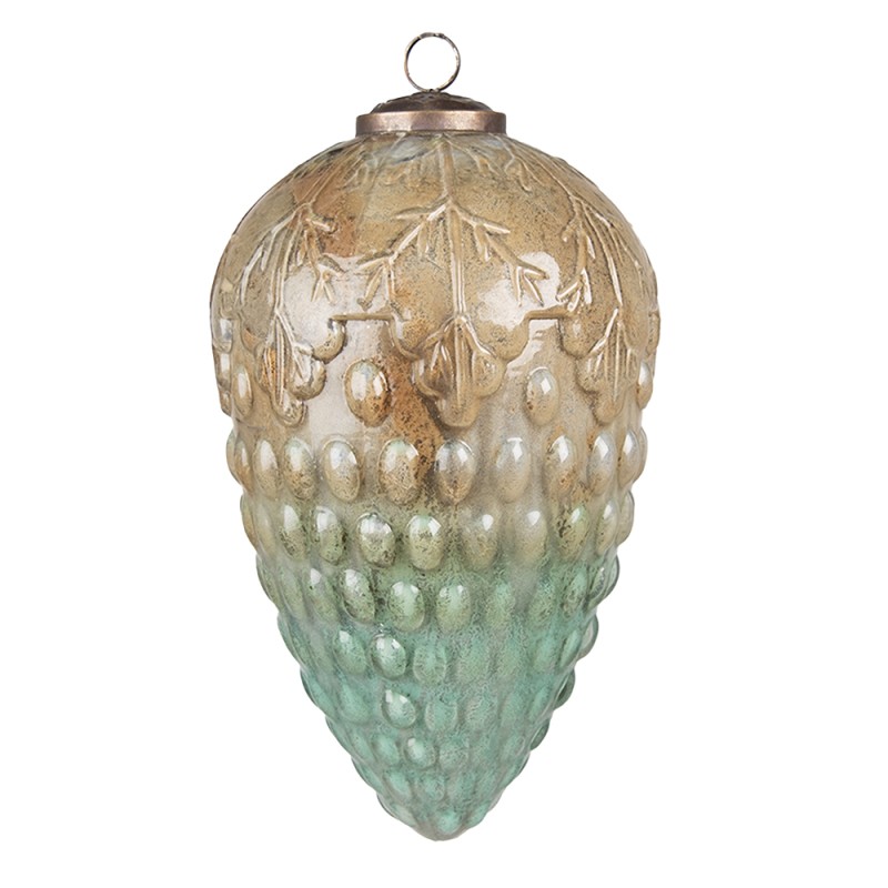 Clayre & Eef Christmas Bauble XL Ø 11 cm Turquoise Glass