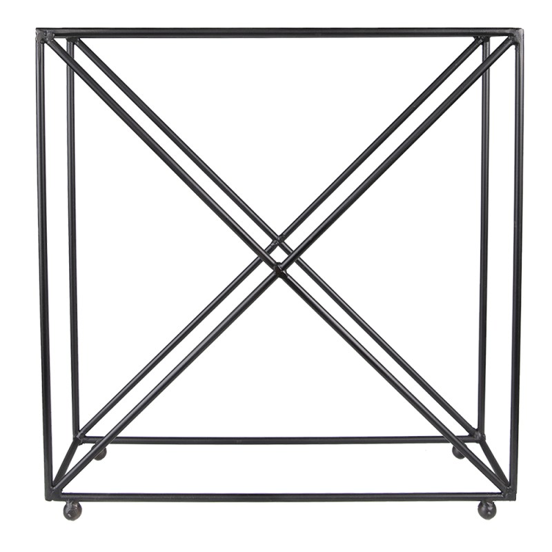 Clayre & Eef Bottle Holder 44x15x45 cm Black Iron Rectangle