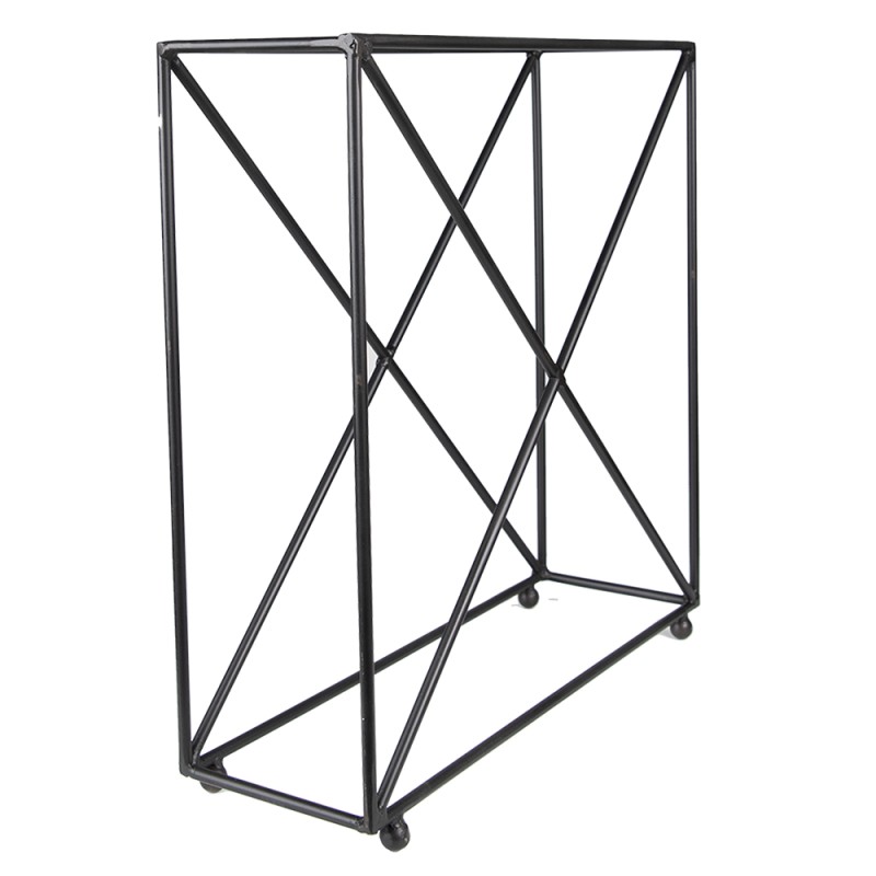 Clayre & Eef Porte-bouteille 44x15x45 cm Noir Fer Rectangle