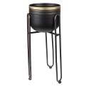 Clayre & Eef Plant Holder Ø 22x52 cm Black Gold colored Iron Round