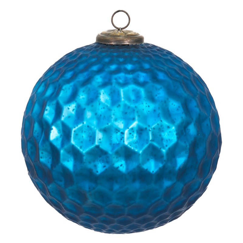 Clayre & Eef Kerstbal XL  Ø 25 cm Blauw Glas