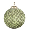 Clayre & Eef Christmas Bauble Ø 10 cm Green Brown Glass