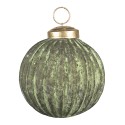 Clayre & Eef Christmas Bauble Ø 7 cm Green Glass
