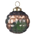 Clayre & Eef Christmas Bauble Ø 7 cm Green Glass