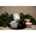 Clayre & Eef Christmas Bauble Ø 10 cm Silver colored White Glass