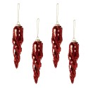 Clayre & Eef Christmas Bauble Set of 4 Ø 4 cm Red Glass