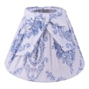 Clayre & Eef Lampshade Ø 25x16 cm White Blue Cotton Flowers