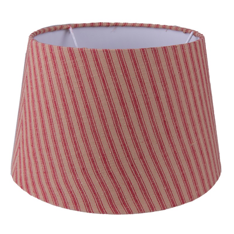 Clayre & Eef Lampshade Ø 26x16 cm Red Beige Cotton Stripes