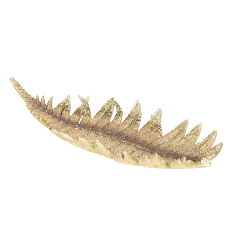 Clayre & Eef Serving Platter Feather 47x21x5 cm Gold colored Plastic Feather
