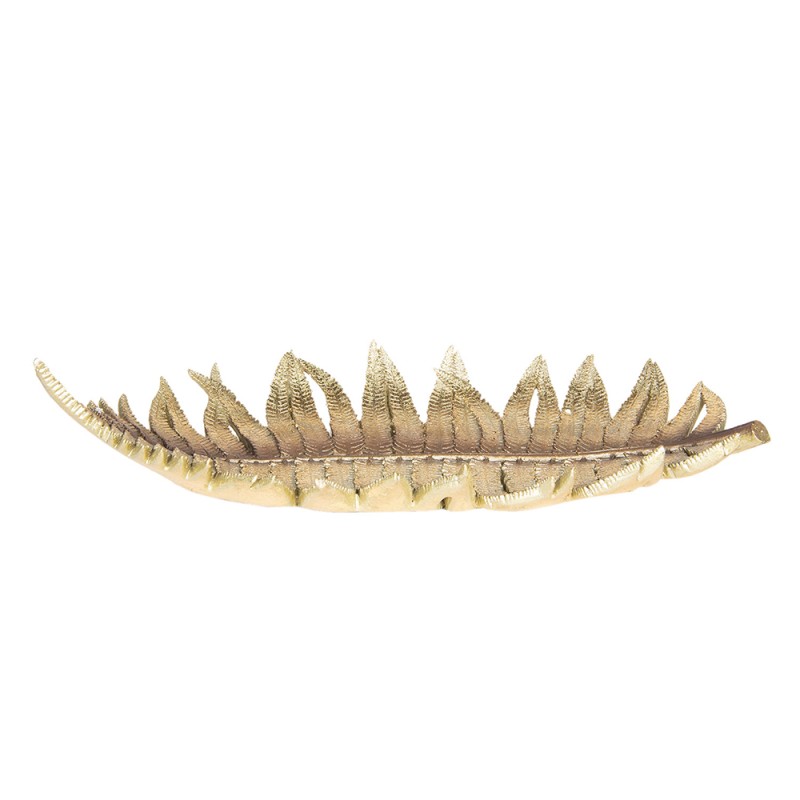 Clayre & Eef Serving Platter Feather 47x21x5 cm Gold colored Plastic Feather