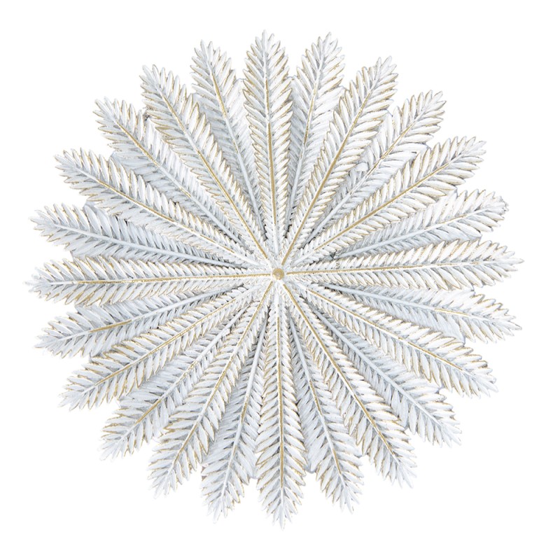 Clayre & Eef Scodella decorativa Ø 20x1 cm Bianco Color oro Plastica Rotondo Rami