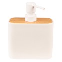 Clayre & Eef Soap Dispenser 13x6x16 cm White Brown Ceramic