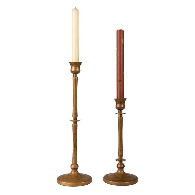 Clayre & Eef Candle holder 35 cm Gold colored Iron Round