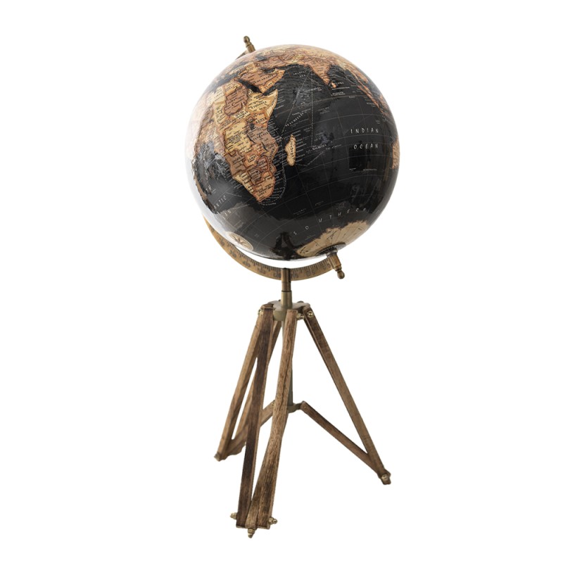 Clayre & Eef Globe 28x26x55 cm Black Wood Metal