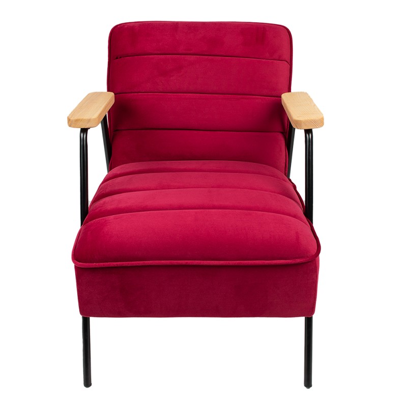 Clayre & Eef Armchair with Armrest 60x69x78 cm Red Textile
