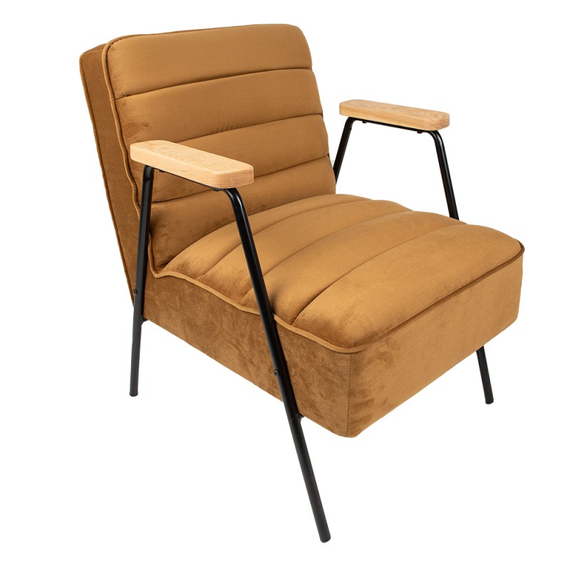 Clayre & Eef Sessel mit Armlehne 60x69x78 cm Braun Textil