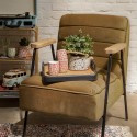 Clayre & Eef Armchair with Armrest 60x69x78 cm Brown Textile