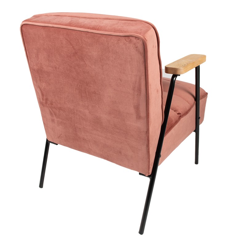 Clayre & Eef Armchair with Armrest 60x69x78 cm Pink Textile