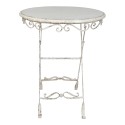Clayre & Eef Side Table Ø 52x65 cm White Iron Wood Oval