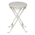 Clayre & Eef Side Table Ø 52x65 cm White Iron Wood Oval