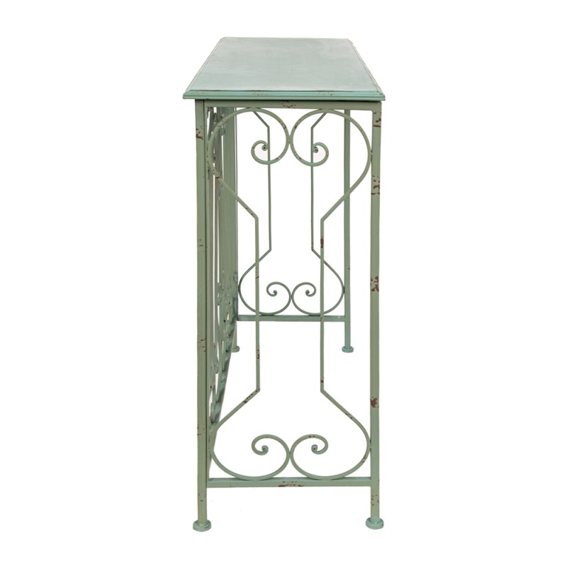 Clayre & Eef Side Table 95x35x90 cm Green Brown Iron Rectangle