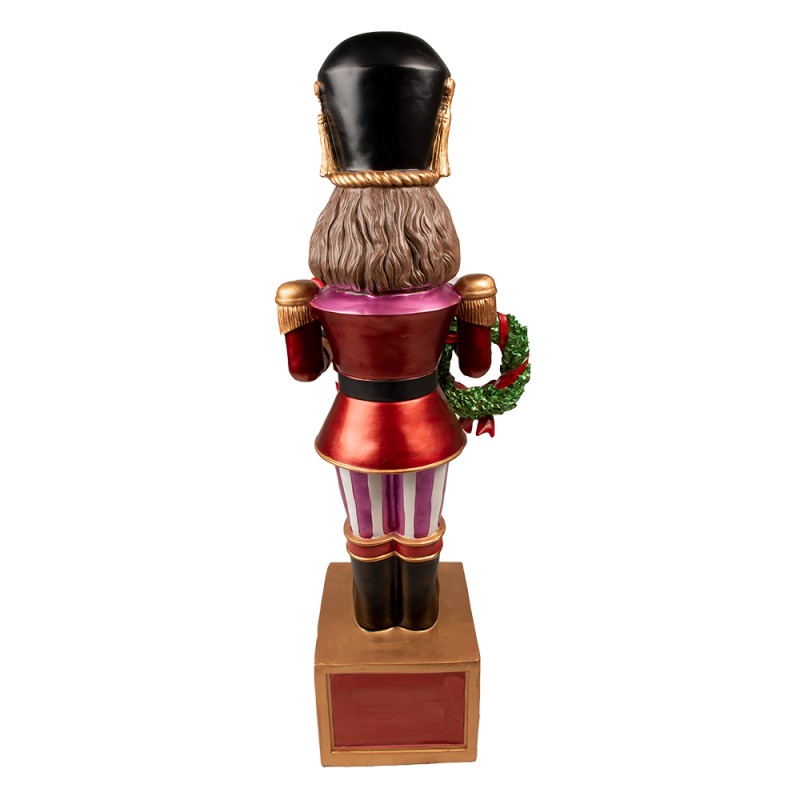 Clayre & Eef Figurine Casse-noisette 124 cm Violet Rouge Polyrésine Merry Christmas