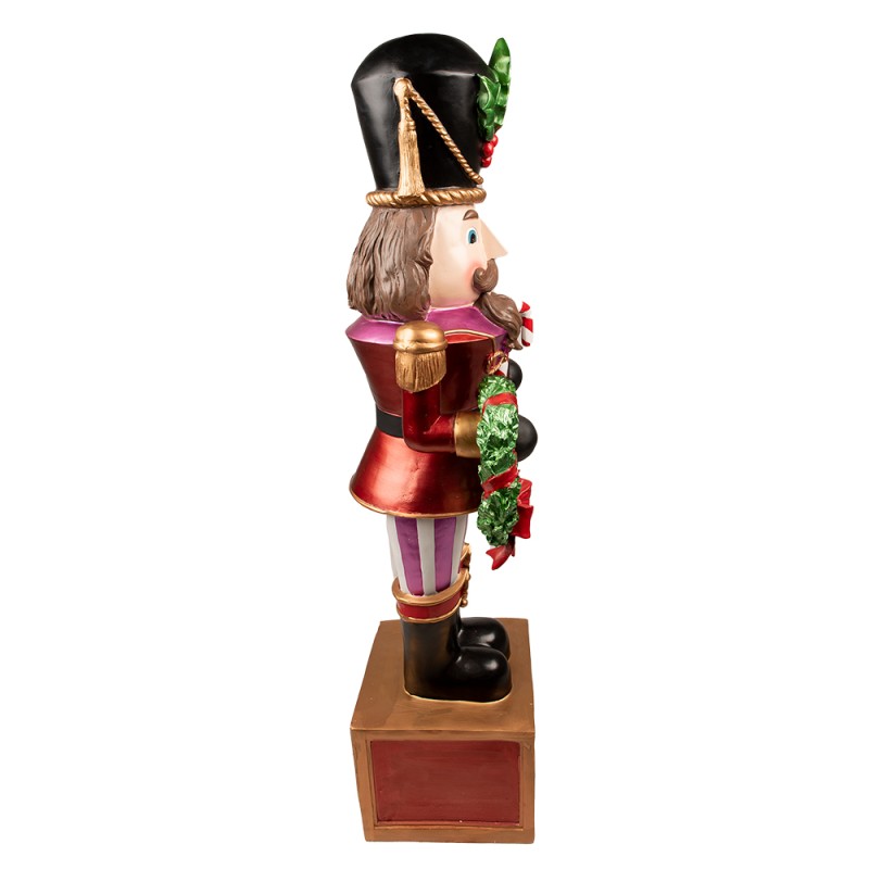 Clayre & Eef Figurine Casse-noisette 124 cm Violet Rouge Polyrésine Merry Christmas
