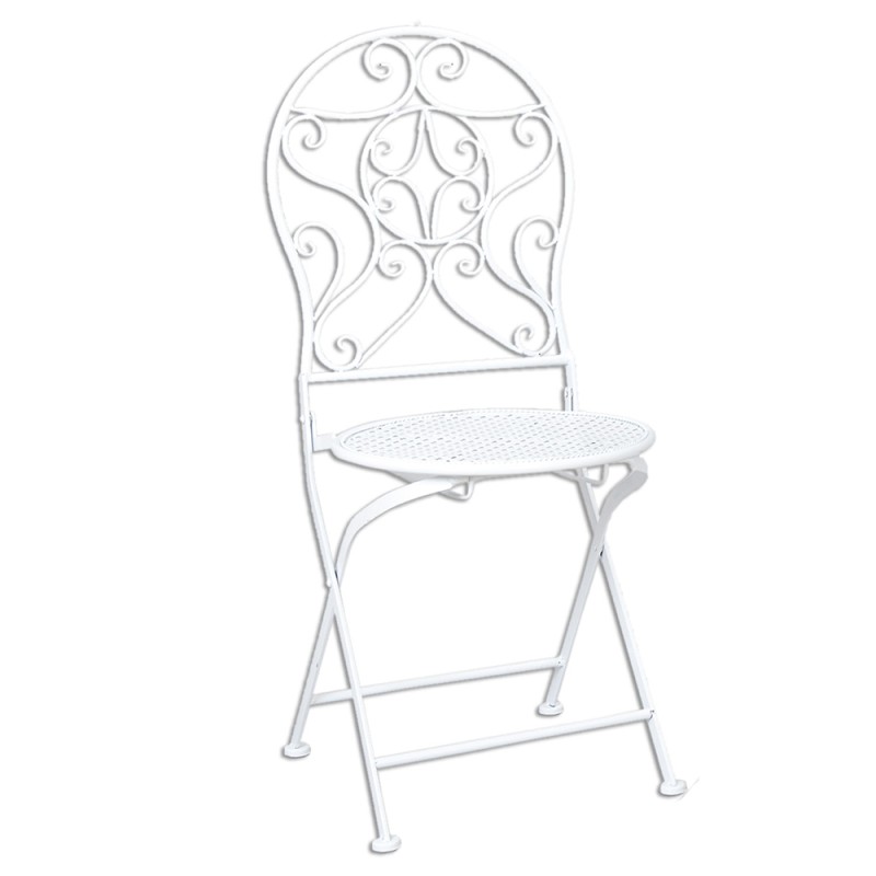 Clayre & Eef Bistro Set Bistro Table Bistro Chair Set of 3 Ø 60x70 White