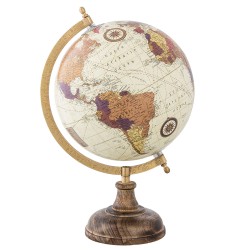 Clayre & Eef Décoration du globe terrestre 22*20*33 cm Beige, Marron Ronde