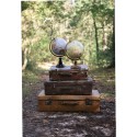 2Clayre & Eef Globe Decoration 22*20*33 cm Beige Brown Wood Iron