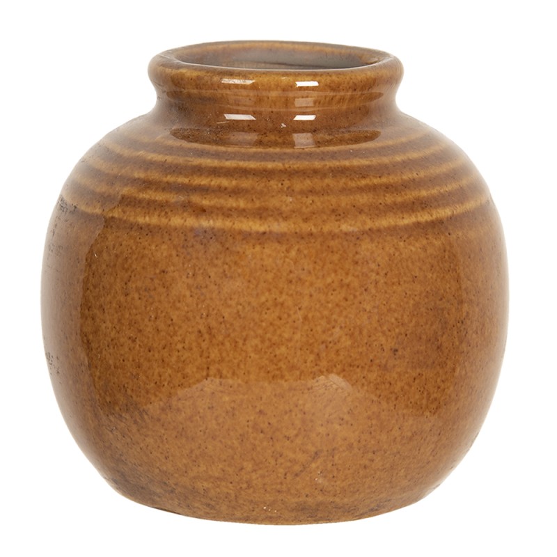 Clayre & Eef Vase 8 cm Brown Ceramic Round