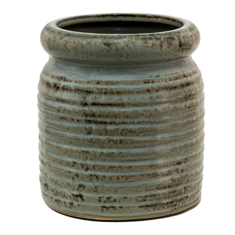 Clayre & Eef Planter Ø 16x16 cm Grey Brown Ceramic Round