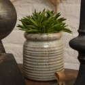 Clayre & Eef Pot de fleurs Ø 16x16 cm Gris Marron Céramique Rond