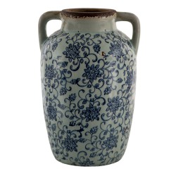 Clayre & Eef Vase 19x18x29 cm Blue Green Ceramic Rund
