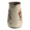 Clayre & Eef Dekorative Kanne 1500 ml Rosa Beige Keramik Blumen