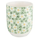 Clayre & Eef Mug 100 ml Green Porcelain Round Flowers